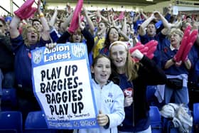 Pompey fans cheer on West Brom at The Hawthorns in 2005 to relegate Southampton. Pic: PA