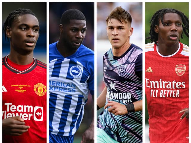 From left-right, Habeeb Ogunneye, Odel Offiah, Fin Stevens and Brooke Norton-Cuffy are all interesting right-back options for Pompey this summer.