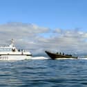 HMS Cutlass has been deployed alongside the Portuguese Navy for exercises in the Algarve. Pictured is a Portuguese RIB approaches HMS Cutlass. Picture: Royal Navy