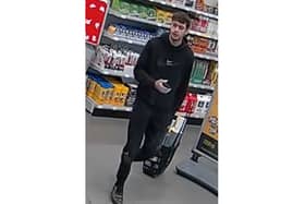 The police have launched an appeal following a theft in B&Q last month where a woman was shoved out of the way when trying to stop the man in question. 