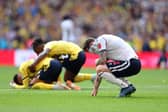 Bolton's Gethin Jones is dejected following their 2-0 defeat in the League One play-off final to Oxford United. Picture: Michael Steele/Getty Images