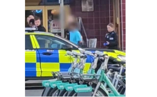 Police make arrests by Clarence Pier. Pic: Stuart Vaizey 