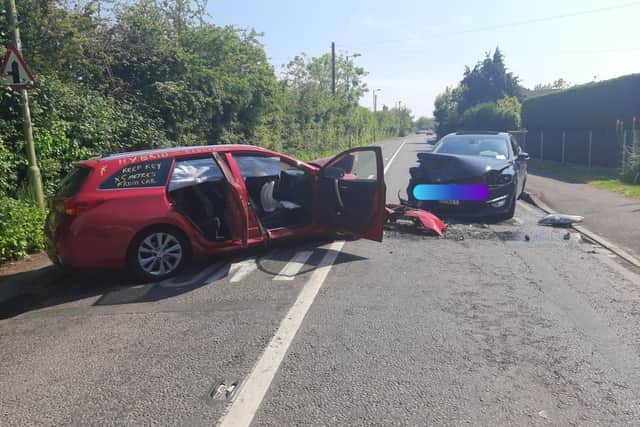 Severe traffic disruption is taking place following the crash in Havant Road, Hayling Island. Picture: Hampshire Roads Policing Unit.