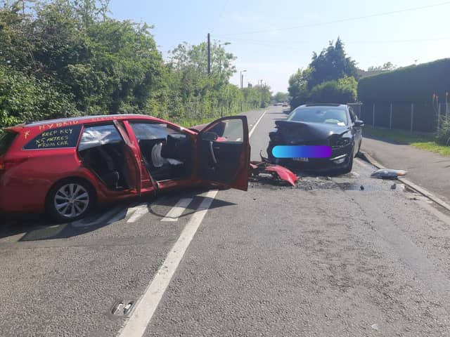Severe traffic disruption is taking place following the crash in Havant Road, Hayling Island. Picture: Hampshire Roads Policing Unit.