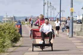 Cycling without Age volunteer pilot, Debbie Pentland, took me for a ride through Southsea.