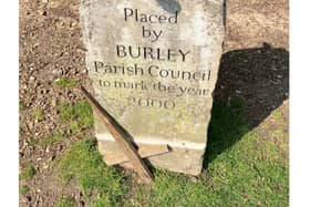 Deer’s head found on a New Forest memorial stone and an upside down cross place next to it in Burley village. 