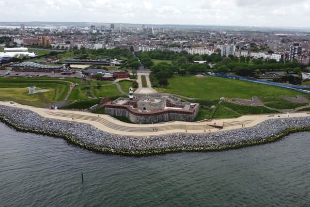 Theatre of the Sea in front of Southsea Castle