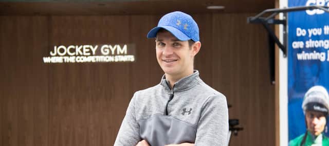 Professional jockey, Charlie Bishop, visited the pop-up Jockey Gym in Gunwharf to be put through his paces by strength and conditioning coach, James Adams of X Compete.