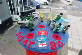 Baffin Yarnbombers have put out their latest post box topper creation - a D-Day 80 commemoration