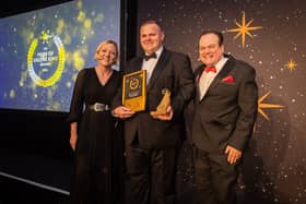 A pub manager from Portsmouth is celebrating after winning the Best Community Story award at this year’s Pride of Greene King Awards.

Pictured: Scott Donnelly (middle) with Shaun Williamson (right) and managing director for Greene King Pubs, Clair Preston-Beer (left) 

Picture Credit: Will Johnston Photography