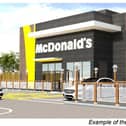 An artist's impression of the new restaurant and drive-thru