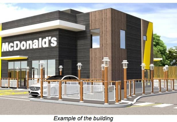 An artist's impression of the new restaurant and drive-thru