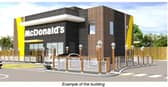 An artist's impression of the new restaurant and drive-thru