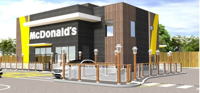 An artist's impression of the new restaurant and drive-thru