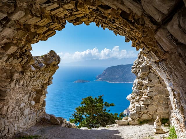 View from ruins of a church in Monolithos castle, Rhodes island, Greece. Image: Tomasz Czajkowski/stock.adobe