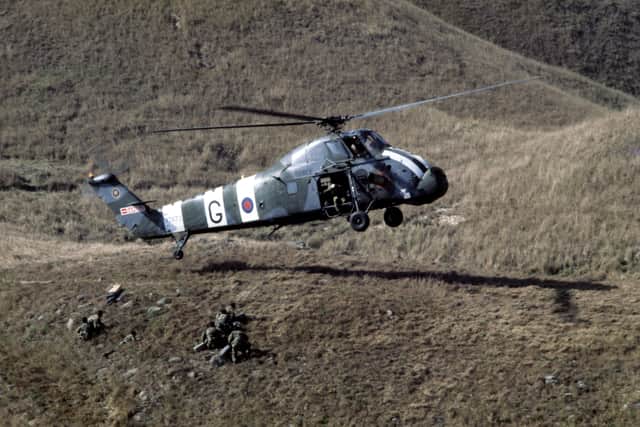 A Wessex helicopter. The Times reports that personnel from all three armed forces  are involved in the legal action. Photo by Alex Bowie/Getty Images