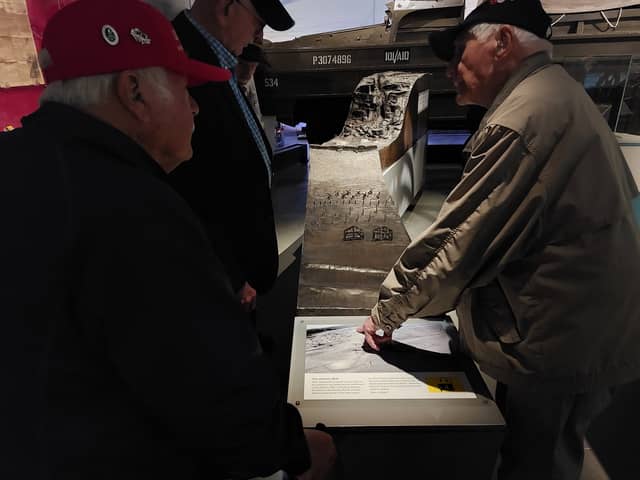 Steven Melnikoff, 104, talks through the D-Day landings to his fellow veterans.