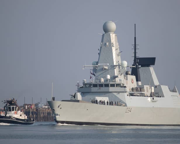 Royal Navy Type 45 destroyer HMS Diamond, which has been deployed in the Red Sea in recent months to deter attacks from Iranian-backed Houthi rebels on merchant ships. Andrew Matthews/PA Wire