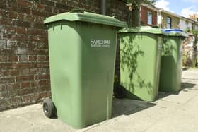 Fareham Borough Council bins along Hartlands Road, Fareham. Funding has been allocated to the local authority to change recycling. Picture: Sarah Standing (200723-6868)