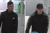 Police are looking for these two people after meat was stolen from a supermarket.