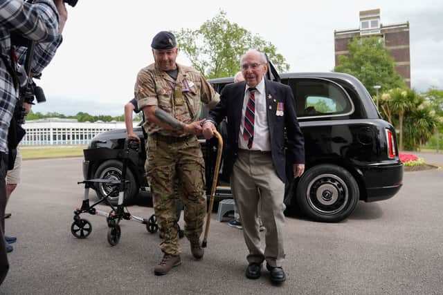 Normandy veterans arrive for an event hosted by the Spirit of Normandy Trust and D-Day Revisited at Southwick House, the nerve centre of D-Day operations 80 years ago