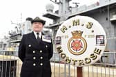 Commanding Claire Thompson OBE, former Commanding Officer of HMS Montrose, is set to be appointed at the new CO for HMS Queen Elizabeth. The ship is in Rosyth, Fife, Scotland, after leaving from Portsmouth for repairs. Picture: Sarah Standing (170423-1982)