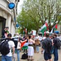Pro Palestinian protesters took to Commercial Road at the weekend as they targeted Barclays Bank for supposed links to weapons manufacturers.