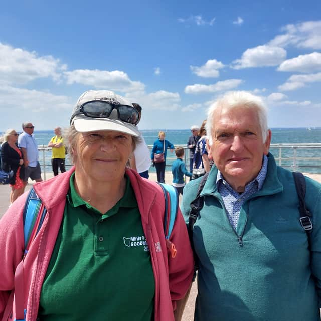 Sarnia and Jim Pooley soaked up the events from outside before attending the evening event.
