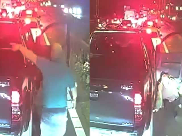 Angry lorry driver pushes over elderly man in road rage spat.