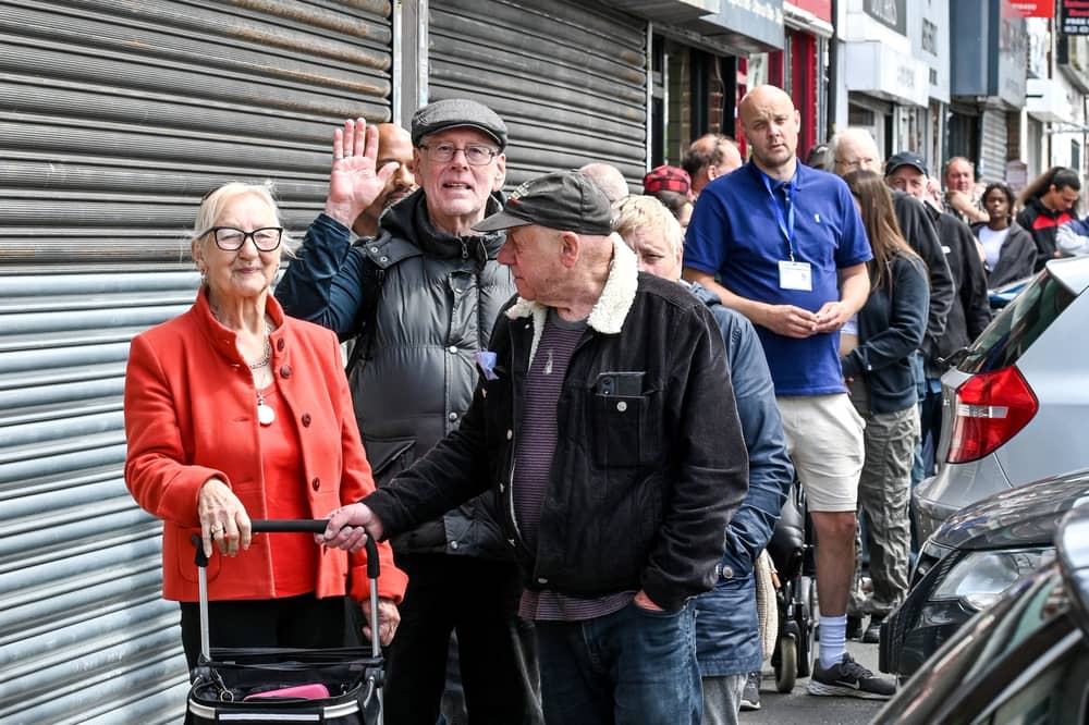 National Fish and Chip Day sees queues for 1p fish and chips.