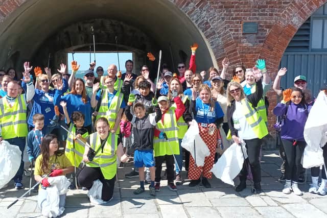 The Motiv8 team which conducted the beach clean in Southsea.