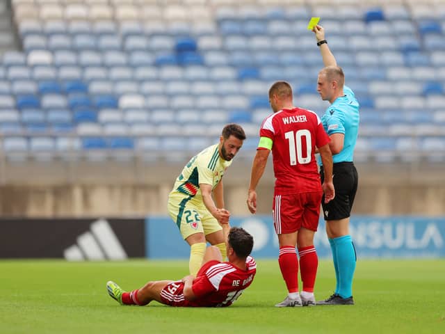 Former Pompey midfielder Liam Walker guided Gibraltar to a shock 0-0 draw with Wales in Portugal. Pic: Getty.