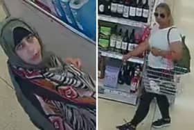 The force has released CCTV pictures of two people pictured at the scene of the incident, which involved one woman distracting the victim while the other took money from her bag.