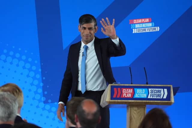 The Conservative manifesto says it will raise defence spending to 2.5 per cent of GDP by cutting civil service spending. Picture: James Manning/PA Wire