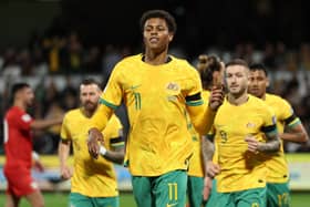 Kusini Yengi scored twice as Australia beat Palestine 5-0 in Perth on Tuesday