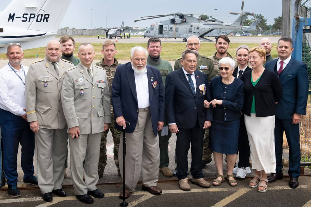 Czech veterans Charles Strasser and Jirí Pavel Kafka were flown to Omaha beach for the D-Day commemorations after their plane was grounded due to a technical fault in Jersey. Picture: Jon Guegan