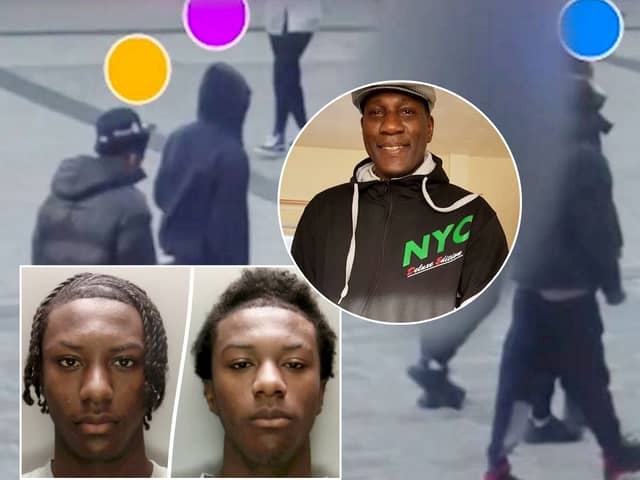 Nero and Nevardo McLean (left) have been jailed for the murder of Junior Osborne, 50 (inset), after being caught on CCTV.