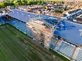 Pompey's work is continuing on the new South Stand TV gantry at Fratton Park. Pic: Marcin Jedrysiak (https://www.marcinjedrysiakphotography.com/)