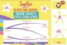 Cyclists will be taking on a 300km charity cycle across seven hospitals that Sophie's Legacy work with in order to raise awareness. 