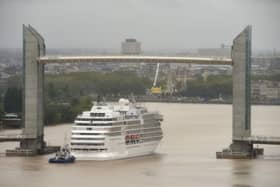 The tourist cruise ship Seven Seas Navigator will be visiting Portsmouth for the first time on June 13 while on a voyage across Western Europe. She appeared in the film After The Sunset in 2004. Pictured is the vessel in Bordeaux, France, on October 1, 2017. Picture: NICOLAS TUCAT/AFP via Getty Images.