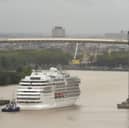 The tourist cruise ship Seven Seas Navigator will be visiting Portsmouth for the first time on June 13 while on a voyage across Western Europe. She appeared in the film After The Sunset in 2004. Pictured is the vessel in Bordeaux, France, on October 1, 2017. Picture: NICOLAS TUCAT/AFP via Getty Images.