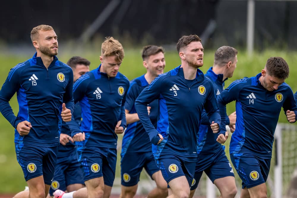 Scotland's Euro 2024 squad training ahead of Friday's group opener against Germany. Picture: FABRICE COFFRINI/AFP via Getty Images