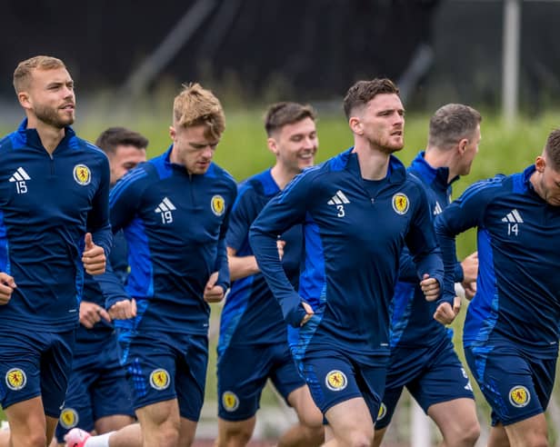Scotland's Euro 2024 squad training ahead of Friday's group opener against Germany. Picture: FABRICE COFFRINI/AFP via Getty Images