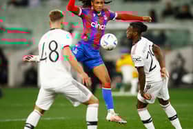 Crystal Palace's Pompey target Jadan Raymond in pre-season action for his side against Manchester United in 2022. Pic: Getty.