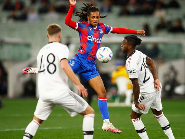 Crystal Palace's Pompey target Jadan Raymond in pre-season action for his side against Manchester United in 2022. Pic: Getty.
