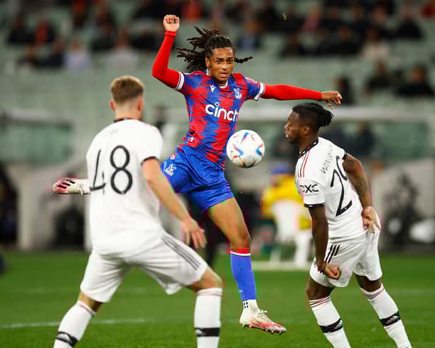 Crystal Palace's Pompey target Jadan Raymond in pre-season action for his side against Manchester United in 2022. Pic: Getty.