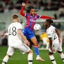 Crystal Palace's Pompey target Jadan Raymond in pre-season action for his side against Manchester United in 2022. Pic: Getty.
