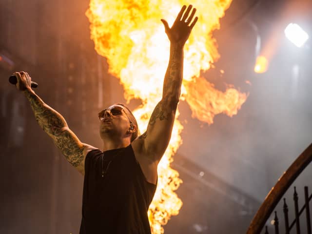 M. Shadows of Avenged Sevenfold at Rock in Rio 2013. The metalcore group is set to close out the main stage at Download Festival 2024 this year before heading back on the European festival circuit. (Credit: Getty Images)