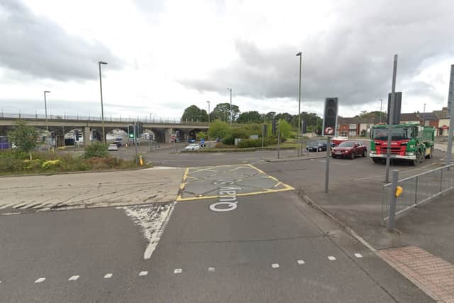 Quay Street at the Quay Street roundabout in Fareham is currently closed following an earlier incident. Picture: Google Street View.