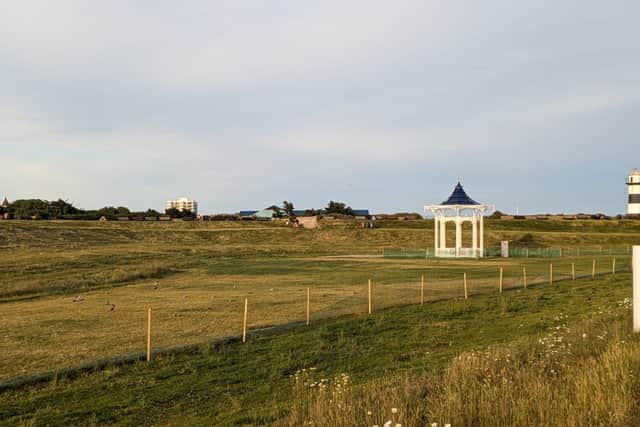 The bandstand as seen from the newly opened area.